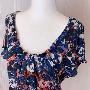 JOIE silk flowery blouse 7.2